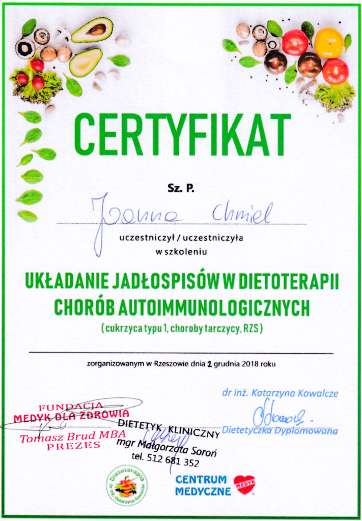 dietoterapia chorob autoimmulogicznych