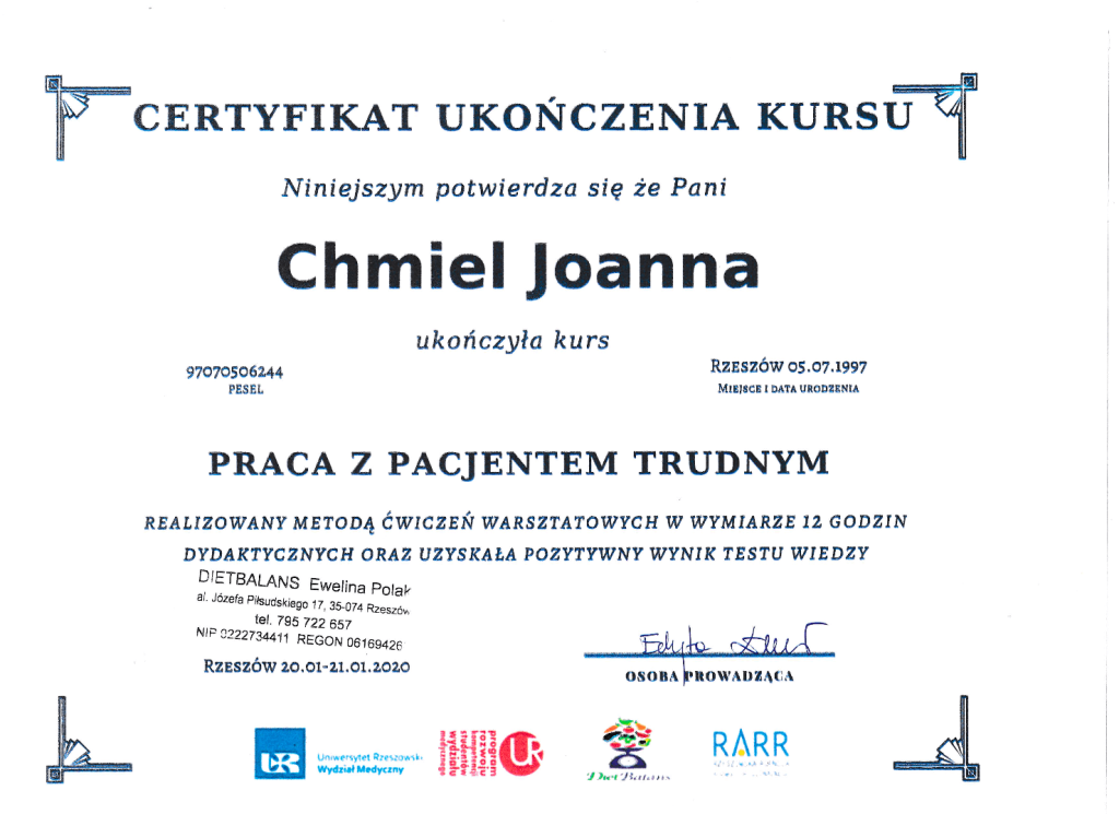 praca z pacjentem trudnym